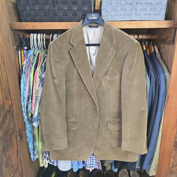 Brooks Brothers 1818 Tan Cotton Corduroy Sport Coat Blazer 41R - Picture 1 of 15